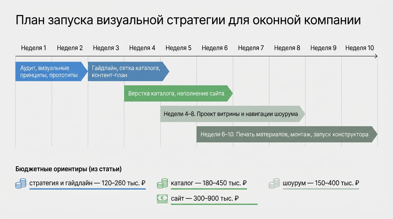 план запуска визуальной стратегии для оконной компании